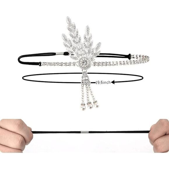 🤍✨ 6PCS 1920s White Accessories Flapper Great Gatsby Retro Costume Set NEW - Picture 15 of 16